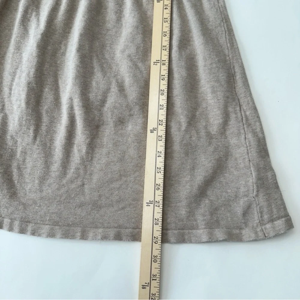 Zara Girls Dress Size Medium 3/4 Sleeve Ribbon Tied Ribbed A-Line Beige‎